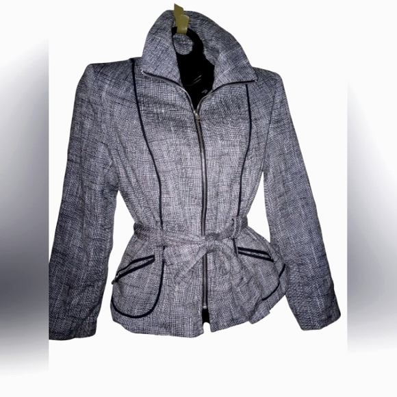 Trenz Petite Jacket. Tweed Look Classic Elegance. Linen and Cotton. Lined. Large - Picture 6 of 6
